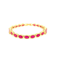 Fashion Jewelry 925 Silver Gold Plating Ruby Bracelet/Brazalete